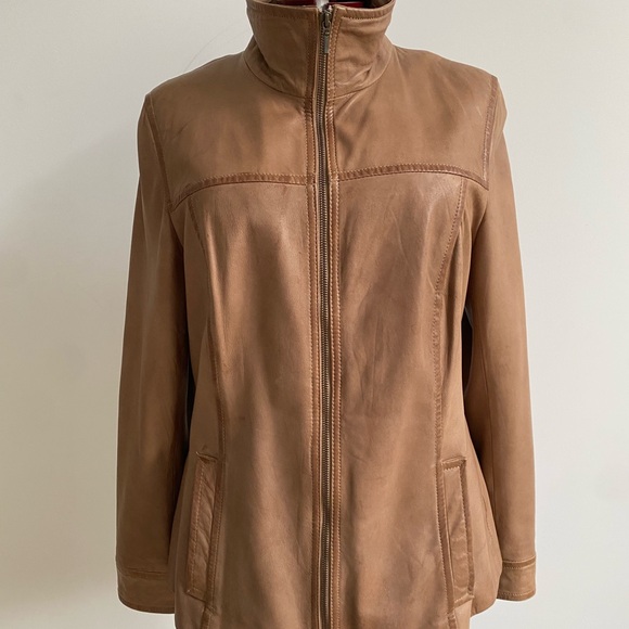 Danier Tan Leather Jacket - Picture 2 of 9